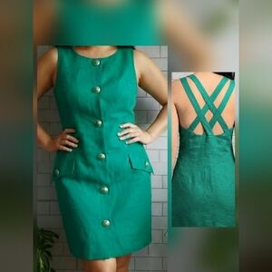 Vintage Linen Dress Andrea Jovine Vintage 100% Linen  sz 6